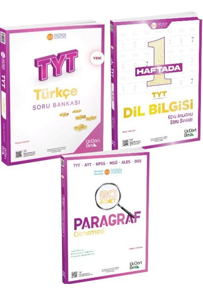 345 - Tyt Türkçe-tyt Dil Bilgisi-tyt Paragraf 3'lü Set