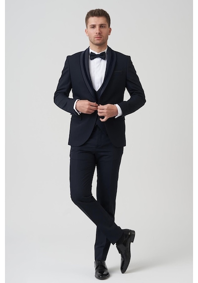 White Stone Chicago D2403 Slim Fit 6 Drop Damatlık Takım Elbise Lacivert - Laci Lacivert