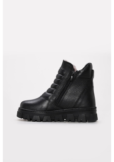 Fast Step Hakiki Deri Kürklü Unisex Klasik Bot 770kxa260wx Siyah