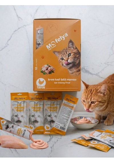 Krem Kedi Ödül Maması Tavuk Aromalı 12 4'lü Paket Toplam 48 Ad.