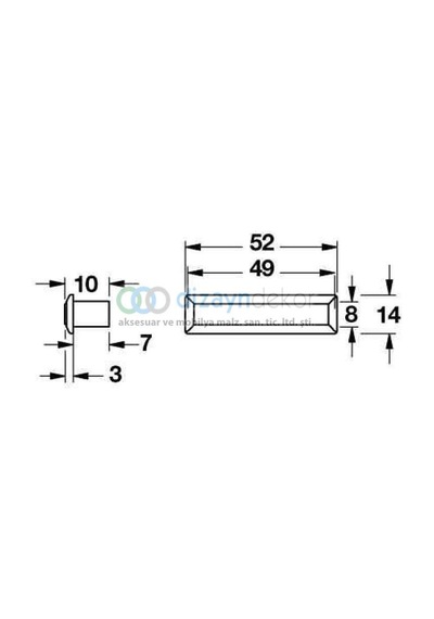 Gömme Kulp Parlak Krom 52 Mm