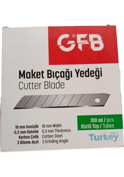 Maket Bıçağı Yedek Uç 10 Adet Kalınlık 18 Mm