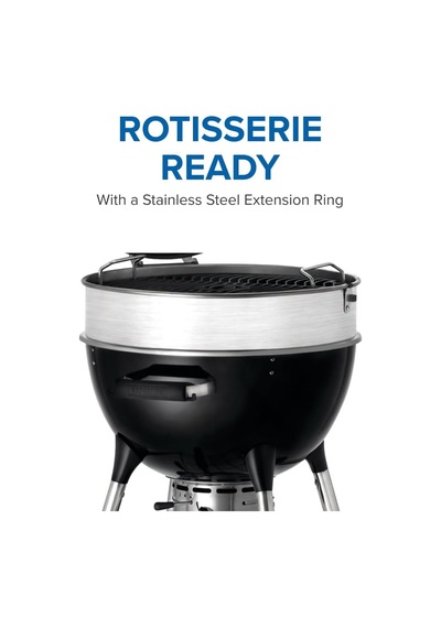 Tr Pro 18 İnç Kömür Kettle Grill - Pro18k-leg-3 - Siyah, Paslanmaz Çelik Ara Halka, 1540 Cm² Pişirme Alanı, Sağl Genel