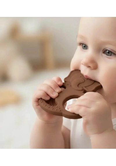Babyjem Silikon Fil Diş Kaşıyıcı Latte