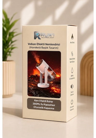 Volkan Efektli Nemlendirici 280ml Led Işıklı Ultrasonik Hava Nemlendirici Sessiz Aroma Difüzör Rt-hm30