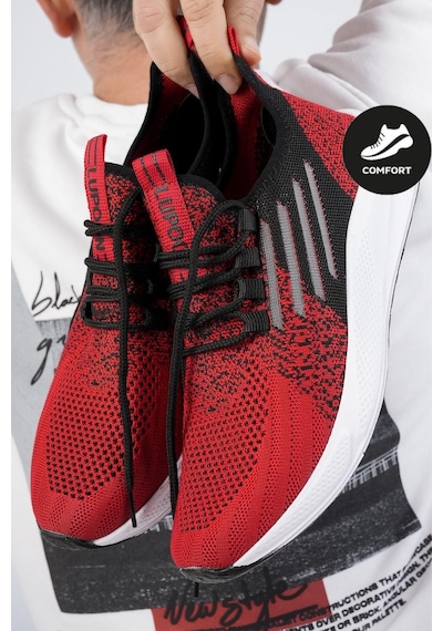 Muggo Ultraboost Unisex Ortopedik Günlük Garantili Yürüyüş Koşu Sneaker Spor Ayakkabı Kırmızı