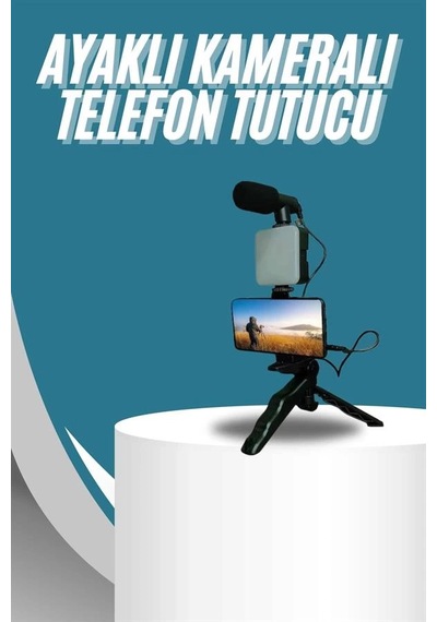 Mey İthalat Video Making Kit Telefon Tutucu Vlog Video Mini Led Işıklı -