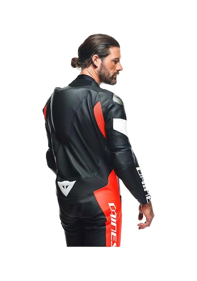 Dainese Daınese/tosa 1 Pcs Leather Suıt Perf. Black Flu Red Whıte Kırmızı