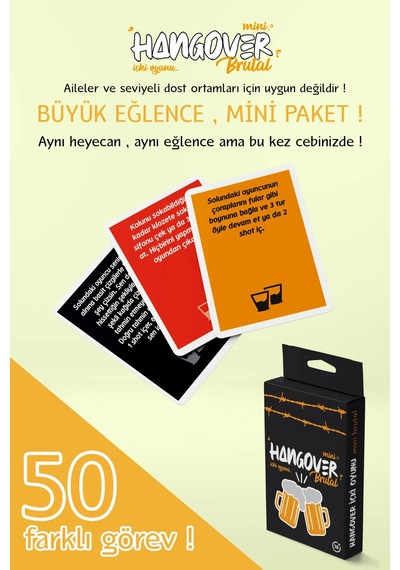 Mini Hangover 4lü Süper Eğlence Paketi - Klasik , Kız Kıza , Romantik Ve Brutal İçki Oyunu