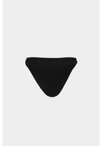 Açelyaokcu Premium Halat Detaylı Freya Slim Fit Kadın Bikini Altı Siyah