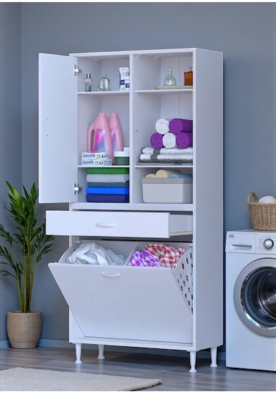 Eliusta Mira Dolap 6 Bölme Çok Fonksiyonlu Banyo Dolabı 75 Cm Beyaz Sepetli Dolap 75x171x32,5 Cm Organizer Beyaz Eliusta Mira Dolap 6 Bölme Çok Fonksiyonlu Banyo Dolabı 75 Cm Beyaz Sepetli Dolap 75x171x32,5 Cm Organizer Beyaz