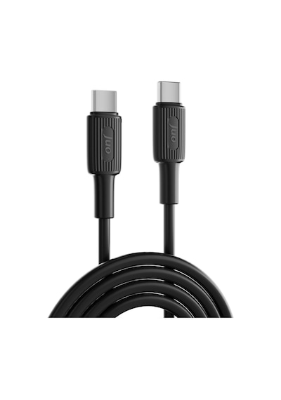 Juo JCBS61 60w Usb Type-c To Type-c Silikon Hızlı Şarj Ve Data Kablosu Siyah 1 Metre