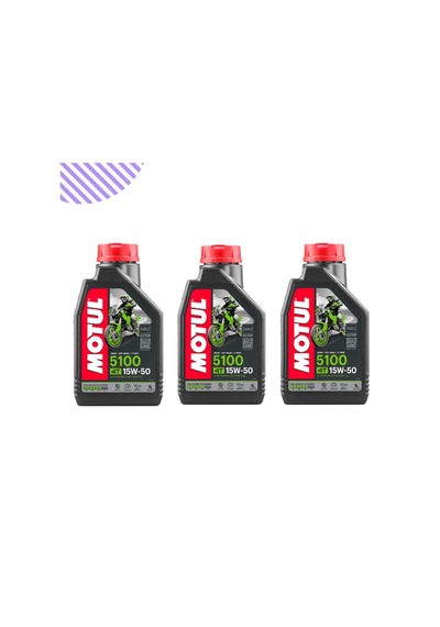 Motul 5100 15W-50 Motorsiklet Yağı 3 x 1 L