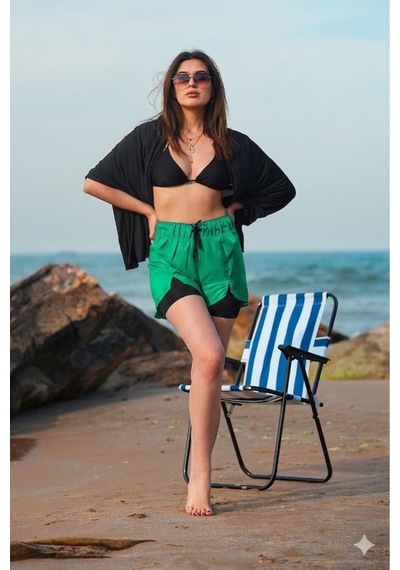 Winmoda34 Premium Deniz & Havuz Kullanımına Uygun Taytlı Şort Active Swim Benetton