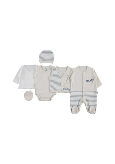 Civil Baby Teddy 6'lı 0-24 Ay Zıbın Takımları - Mavi