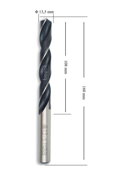 MTE 13,5 mm Taşlanmış Metal Matkap Ucu HSS DIN 338