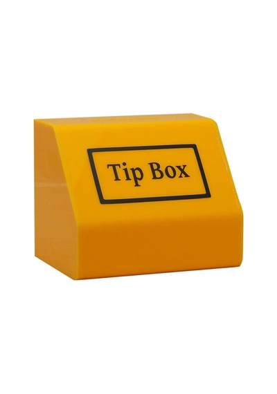 Pleksi Tip Box Bahşiş Kutusu Sarı 15x10xh12 cm
