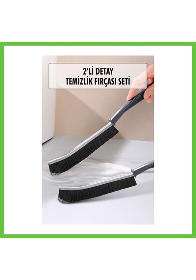 Bezos 2 Li Çok Amaçlı Temizlik Fırçası & Derz Fırçası & Mutfak Banyo Temizlik Fırçası Dmc