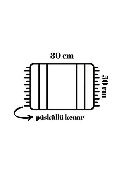 Banyo Paspası Siyah Beyaz Baskılı 50x80 Püsküllü Polyester Kaymaz Beyaz - Siyah