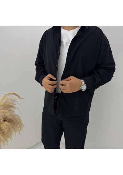 La Boum Kadife Gömlek Pantalon İkili Takım - Rahat Kesim Gri