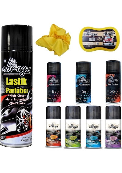 Lastik Parlatıcı 4 Ad Klima Temizleyici 3 Ad Koku Sünger Ebrayn