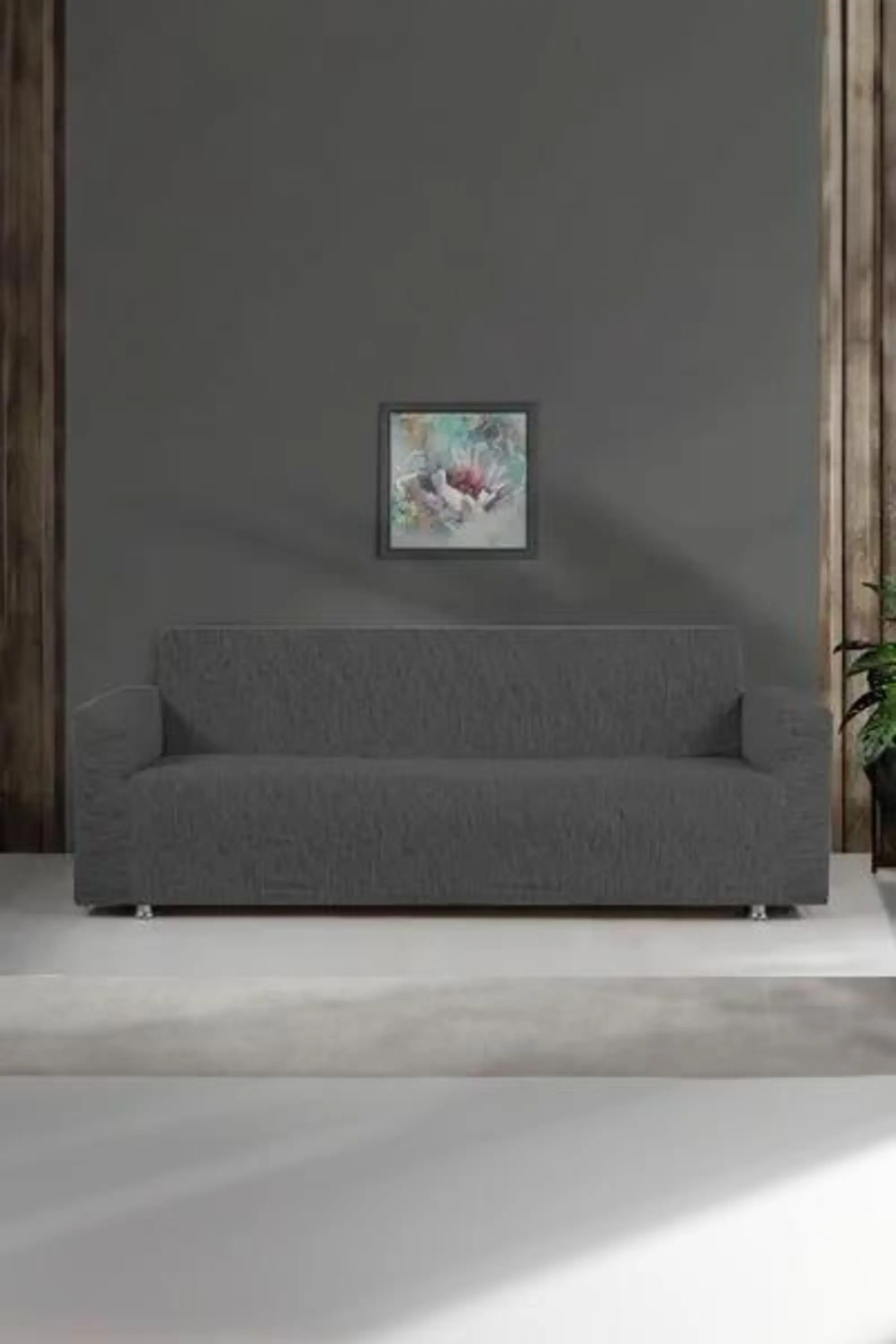 Altınkoza Still Jakarlı Streç Maxi Takım Koltuk Örtüsü / Modern / Lüx / 1.kalite 3+3+1+1 Füme