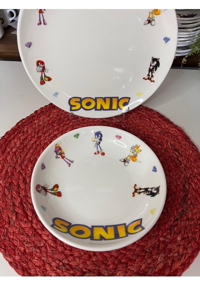6 Parça Sonic Model Çocuk Bebek Yemek Takımı Beslenme Seti Çok Renkli