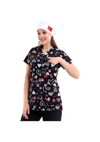 Yarasa Kol Desenli Tek Üst - 5003 Siyah Love-6925