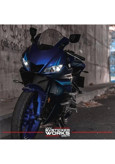Motor Kaş Sticker Motor Sticker Tüm Motorlara Uyumlu Sağ Sol Göz Sticker Mavi
