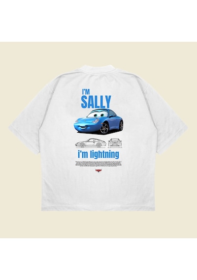 I'm Sally Boxy Fit Oversize Unisex Tshirt Baskılı Tişört Beyaz