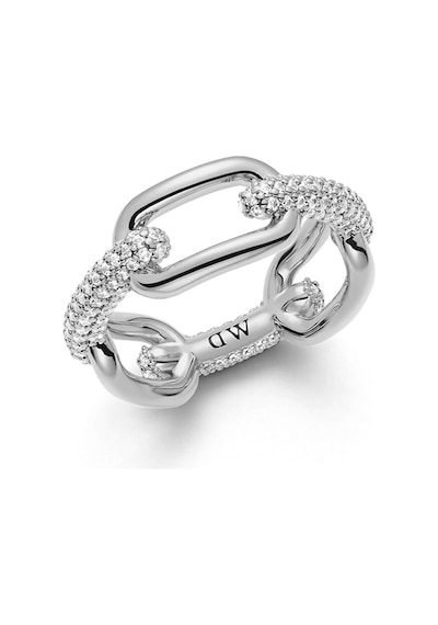 Crystal Link Ring Silver Gümüş
