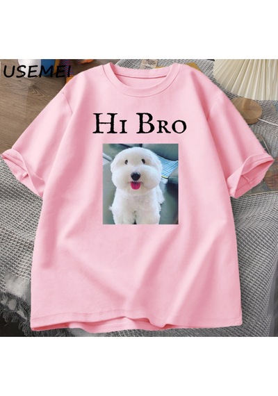 Flood Of Style Merhaba Bro Köpek Yavru T-shirt Tee Rahat Y2k Komik Meme Waitimgoated T Erkekler Kadın Pembe Flood Of Style Merhaba Bro Köpek Yavru T-shirt Tee Rahat Y2k Komik Meme Waitimgoated T Erkekler Kadın Pembe