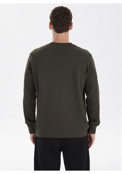 National Geographic N6wm-swt4322 Haki Relaxed Baskılı Erkek Sweatshirt