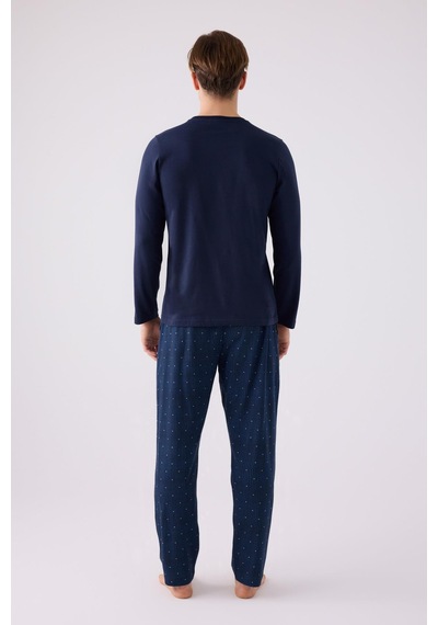 Arnetta 3146 Erkek Mornig Vibes Lacivert Uzun Kol Pijama Takım 001