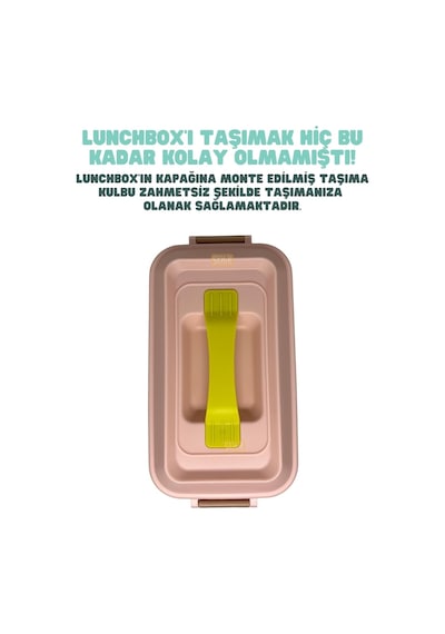 Bento 1000ml Lunchbox 2 Katlı 3 Bölmeli Paslanmaz Çelik Sefer Tası Yemek Kutusu Pembe-mor Çok Renkli