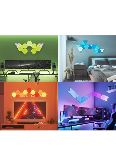 Akıllı Aydınlatma Shapes,çok Renkli Rgbw , Modüler Tasarım, Müzik Senkronizasyonu Beyaz