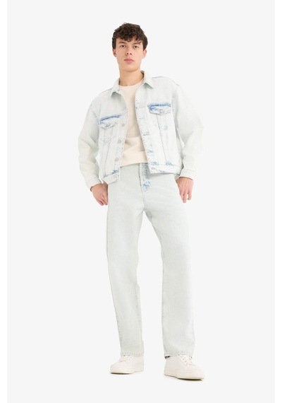 DeFacto %100 Pamuk Oversize Geniş Kalıp Mevsimlik Baharlık Jean Ceket D7741AX25SPNM63