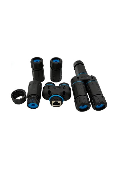 Lexroo Su Geçirmez Ip68 Korumalı 1/2 Splitter Dişi + 2xdişi Rj45 Ethernet Konnektör Soketleri