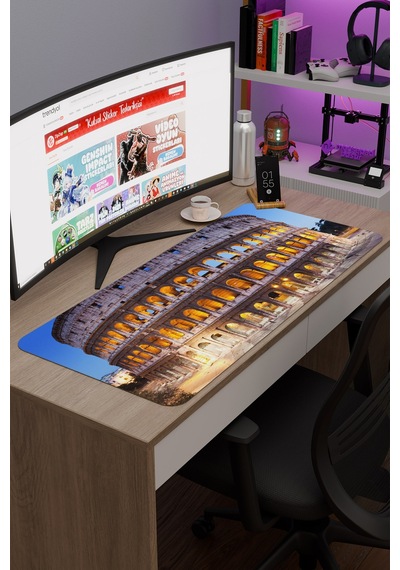 Roma İtalya V1 90x40 Xxl Gaming Kauçuk Kaymaz Taban Mouse Pad Fare Altlığı