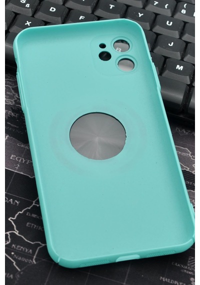 Apple Uyumlu iPhone 11 Uyumlu Mint Yeşil Benekli Desenli İnce Sert Kapak Kılıf Kamera Lens Korumalı Mint Yeşili -