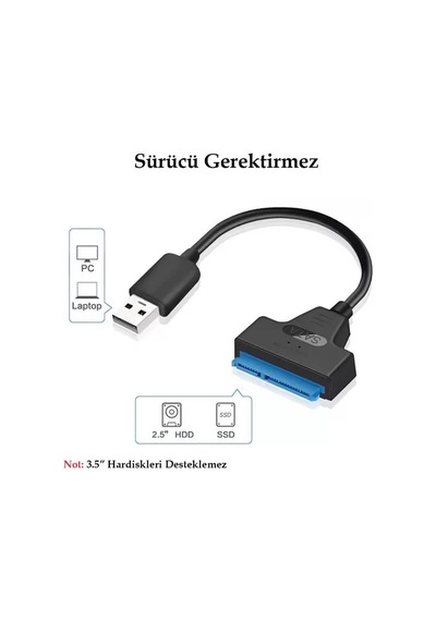 Sh Powermaster Pm-6507 Ssd Hdd Sata Data To Usb3.0 2.5" Harddisk Kablo Najmaddin