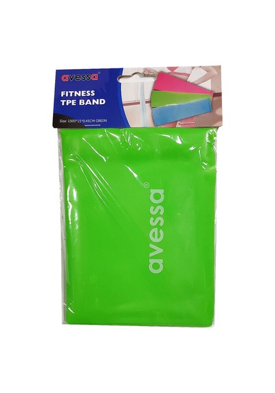 Yeşil Orta Direnç Pilates Yoga Spor Egzersiz Direnç Lastiği 1500x15x0,4 Mm Yeşil