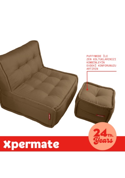 Xpermate Zen Sırtlı Minder İskandinav Tarzı Minder 80x60 Kahveren