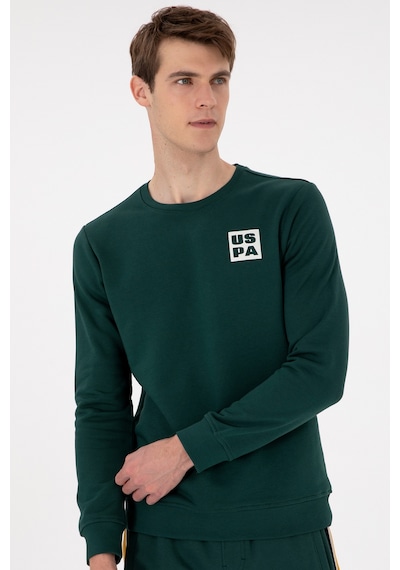 U.S. Polo Assn. Erkek Regular Fit Bisiklet Yaka Koyu Yeşil Sweatshirt 50293456-VR079