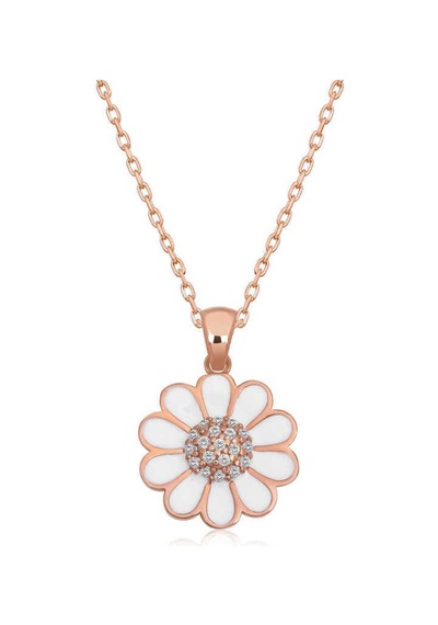Gümüş Rose Papatya Kadın Kolye Gümüş Gümüş