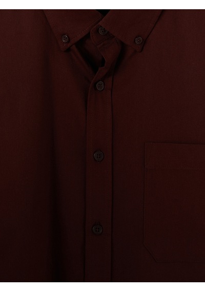 Lcwaıkıkı Classic Bordo Regular Fit Erkek Gabardin Gömlek