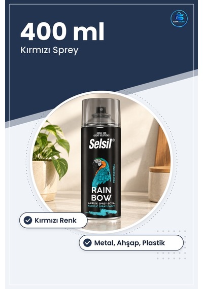Kırmızı Sprey Boya 400 Ml Hızlı Kuruyan Metal Ahşap Plastik Yüzey