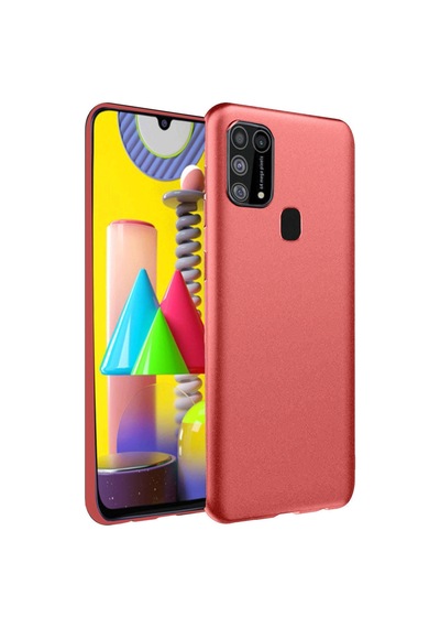 Samsung Galaxy  Uyumlu  M31 Kılıf Nano İçi Kadife Silikon - Kiremit