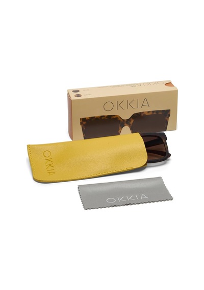 Okkia Roma Unisex Klasik Havana Güneş Gözlüğü Kahverengi Degrade Kahverengi - Leopar