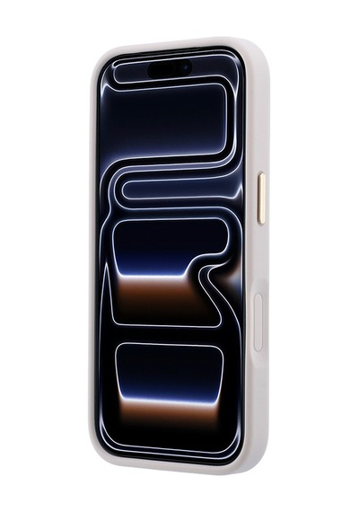 Apple iPhone Uyumlu 18 Pro Kılıf Guess  Lisanslı M-safeli Deri 4g Desenli Şeritli Yazı Logolu Kapak Pembe